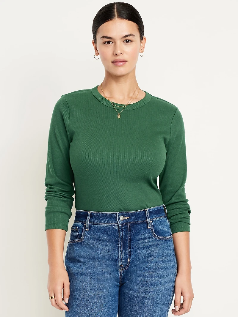 Snug Long-Sleeve Crew-Neck T-Shirt