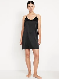 Lace-Trim Satin Nightgown