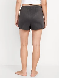 High-Waisted Cozy Rib Pajama Shorts