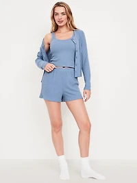 High-Waisted Cozy Waffle Pajama Shorts