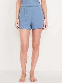 High-Waisted Cozy Waffle Pajama Shorts