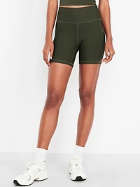 High-Waisted PowerSoft Pocket Biker Shorts - 6-inch inseam