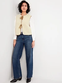 Tie-Front Sherpa Vest