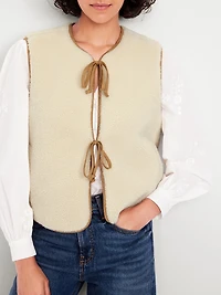 Tie-Front Sherpa Vest