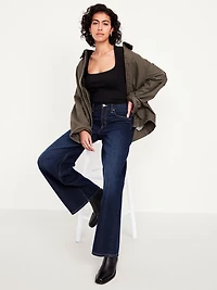 Long-Sleeve Square-Neck Top
