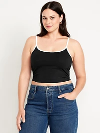 Tipped Jersey Cropped Brami Top