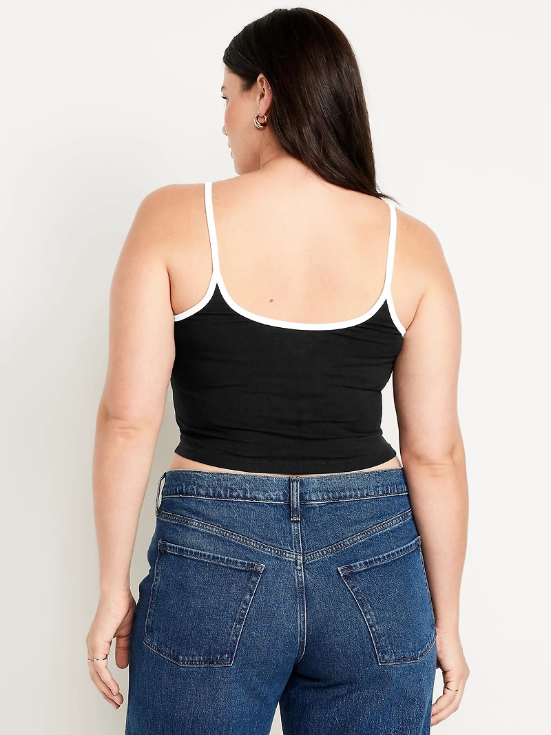 Tipped Jersey Cropped Brami Top