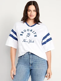 Heavyweight Football-Style Graphic T-Shirt