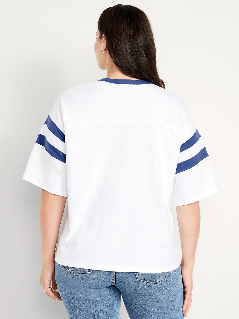 Heavyweight Football-Style Graphic T-Shirt