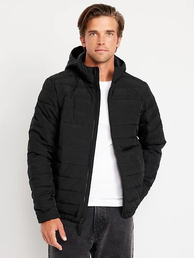 Water-Resistant Narrow-Channel Nylon Puffer Jacket