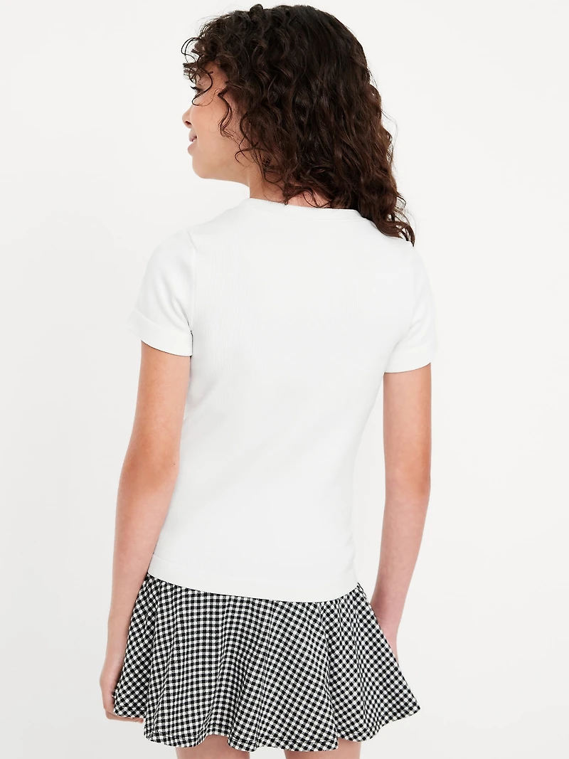 Fitted Seamless Ribbed Performance Top for Girls
