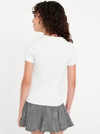 Fitted Seamless Ribbed Performance Top for Girls
