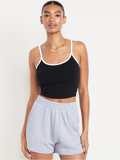 Tipped Jersey Cropped Brami Top
