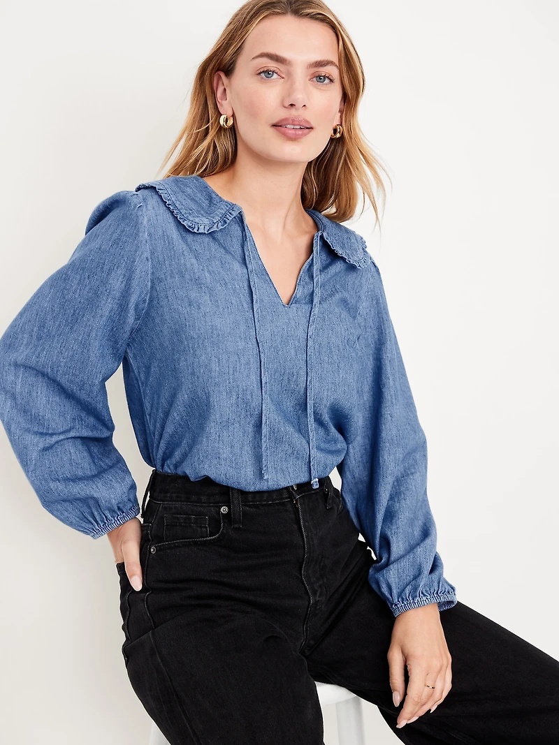 Ruffle-Collar Top