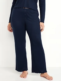 High-Waisted Cozy Rib Pajama Pants