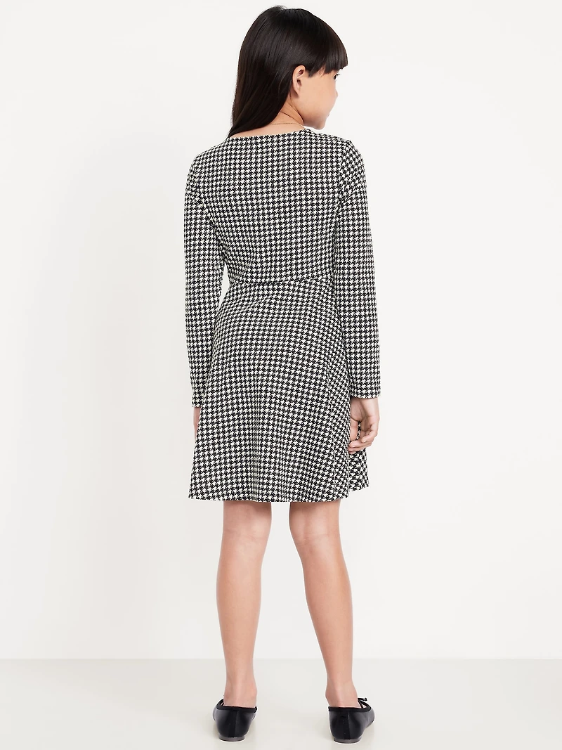 Long-Sleeve Fit and Flare Dress for Girls