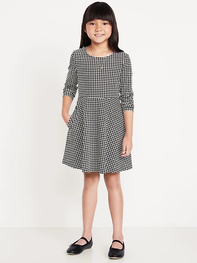 Long-Sleeve Fit and Flare Dress for Girls