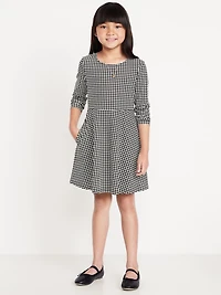 Long-Sleeve Fit and Flare Dress for Girls