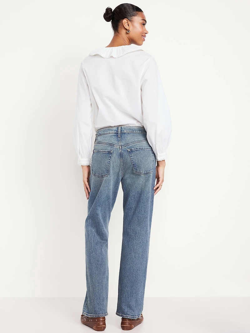 Mid-Rise Slouchy Straight Jeans