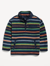 Oversized Microfleece Quarter-Zip Pullover Sweater for Toddler Boys