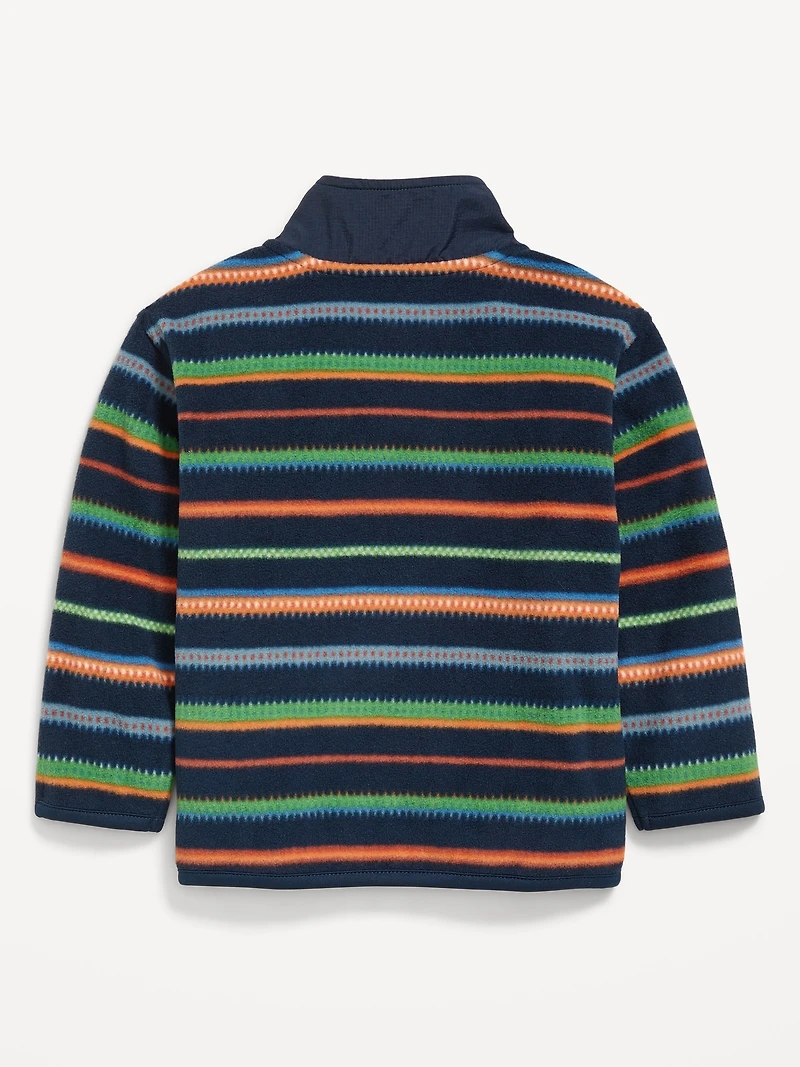 Oversized Microfleece Quarter-Zip Pullover Sweater for Toddler Boys