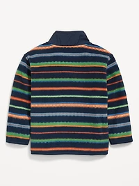 Oversized Microfleece Quarter-Zip Pullover Sweater for Toddler Boys