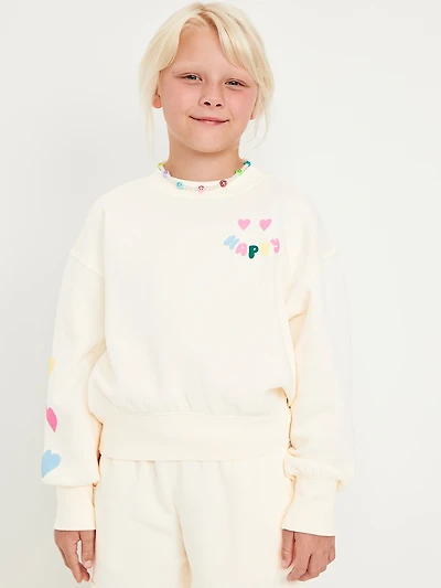 Favorite Fleece Oversized Graphic Sweatshirt for Girls
