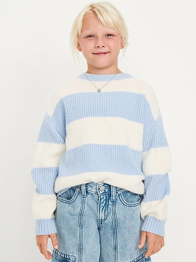 Oversized Crew-Neck Sweater for Girls