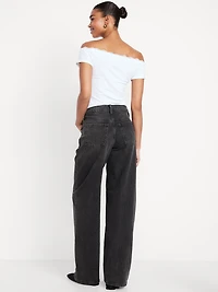 Mid-Rise Slouchy Wide-Leg Jeans
