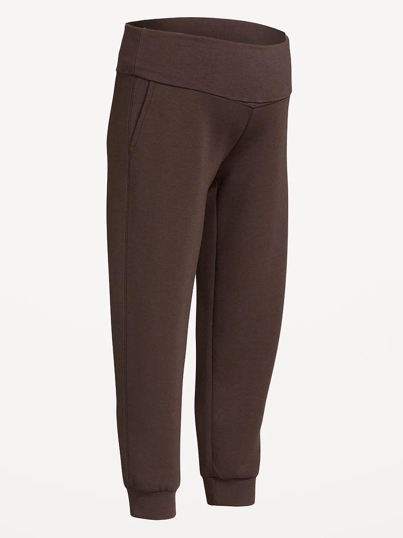 Pantalon de jogging en molleton raffiné à taille rabattable maternité