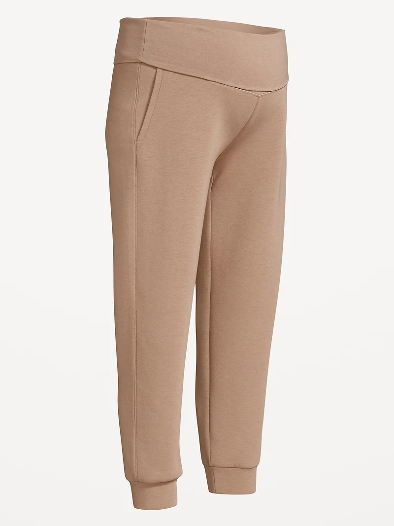 Pantalon de jogging en molleton raffiné à taille rabattable maternité