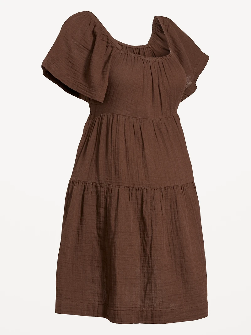 Robe courte à encolure carrée de maternité