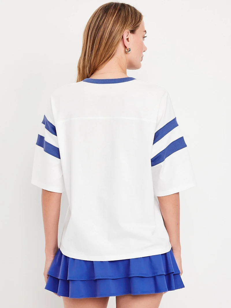Heavyweight Football-Style Graphic T-Shirt