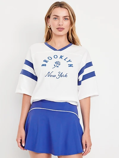 Heavyweight Football-Style Graphic T-Shirt