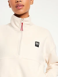 Oversized Performance Microfleece Cropped Half Zip