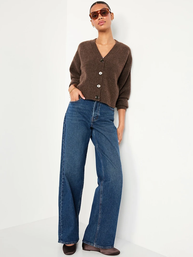 Wool-Blend Slouchy Cardigan Sweater