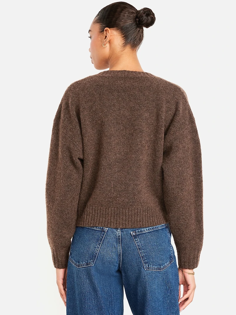 Wool-Blend Slouchy Cardigan Sweater