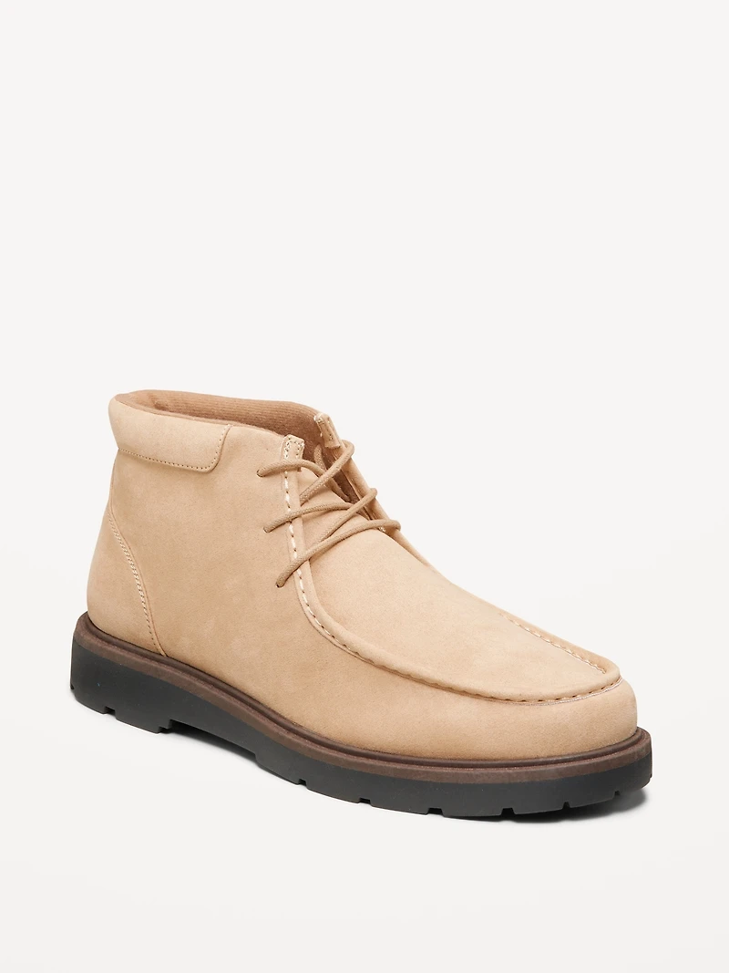Faux-Suede Derby Boots for Men
