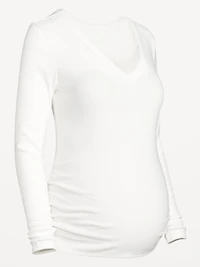 T-shirt moulant à col en V de maternité