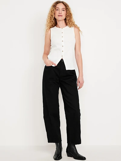 High-Waisted Barrel Ankle