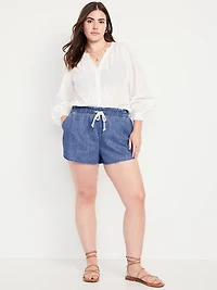 Mid-Rise Jean Volume Shorts