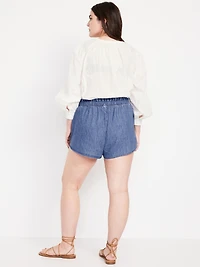 Mid-Rise Jean Volume Shorts