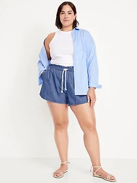 Mid-Rise Jean Volume Shorts