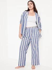 High-Waisted Poplin Pajama Pant