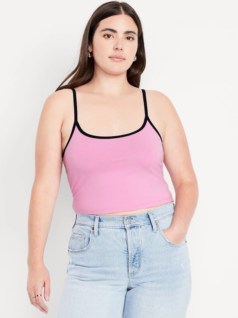 Tipped Jersey Cropped Brami Top