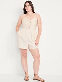 Fit & Flare Twist-Front Cami Romper