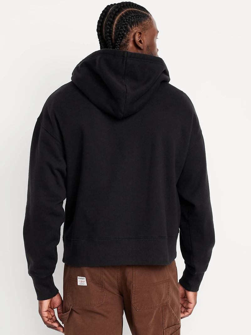 Cropped Rotation Oversized Zip Hoodie