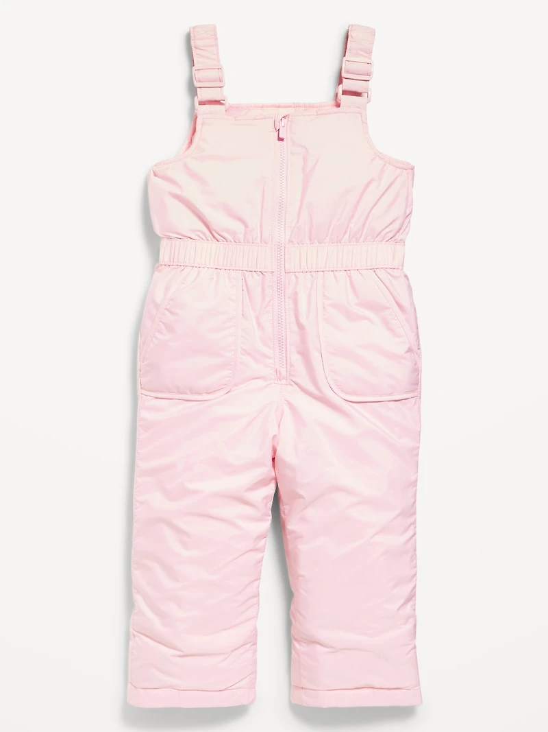 Water-Resistant Snow-Bib Overalls for Toddler Girls