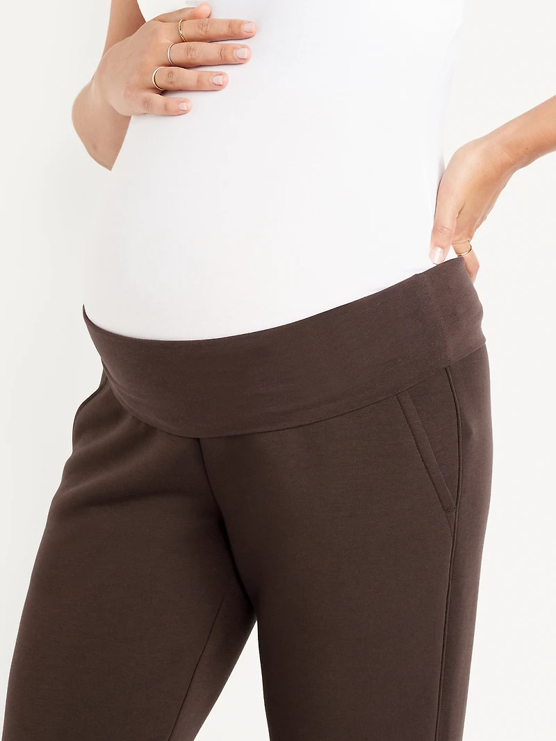 Pantalon de jogging en molleton raffiné à taille rabattable maternité