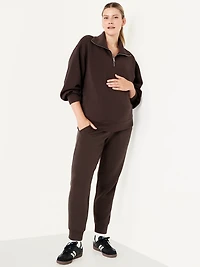 Pantalon de jogging en molleton raffiné à taille rabattable maternité